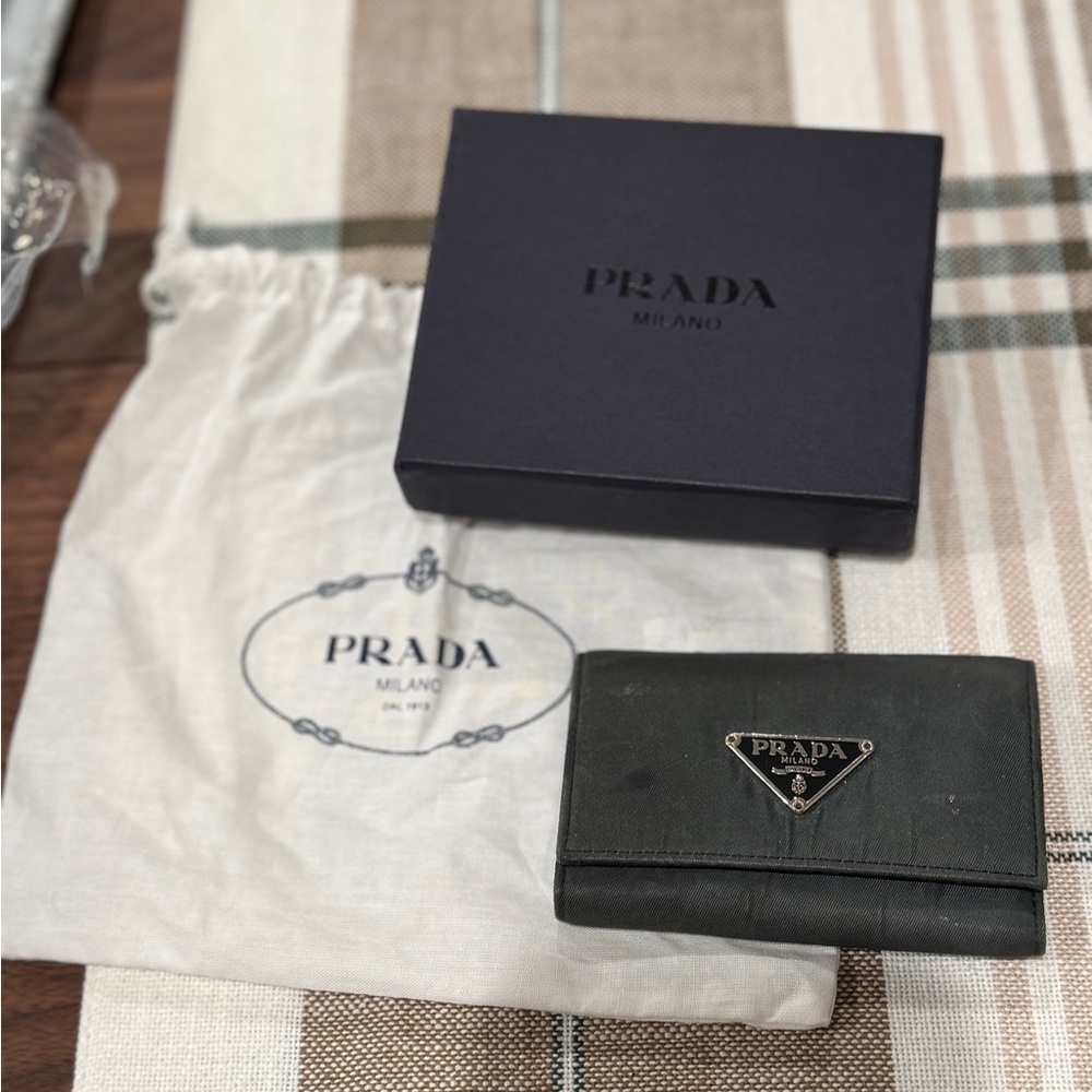 Prada Nylon Key Wallet Set w/ Box and Dust Bag